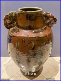 Superb Large David Frith Brookhouse Studio Pottery Tenmoku Vase