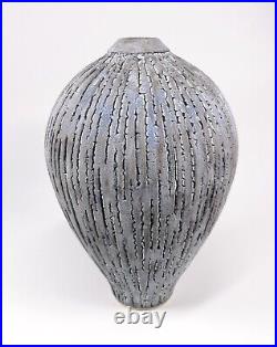 Superb Large Studio Pottery Organic Vase Incised Decoration Andrew Palin RARE