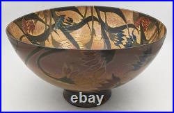 Sutton Taylor Large Floral Lustre Studio Pottery Footed Bowl