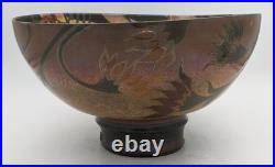 Sutton Taylor Large Floral Lustre Studio Pottery Footed Bowl