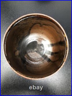 Svend Bayer @ Wenford Bridge Studio Pottery fluted Vase Treacle Glaze 11cm #2587
