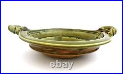 TAKESHI YASUDA twin handle studio pottery bowl 33 cm widest