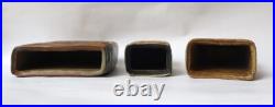 THREE x 1960s Louis Hudson brutalist hand-coiled Cornish studio pottery vases THREE x 1960s Louis Hudson brutalist hand-coiled Cornish studio pottery vases