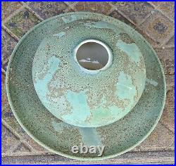 TONY EVANS Studio Hand Crafted Pottery RAKU Vase & Under Plate Signed 1975