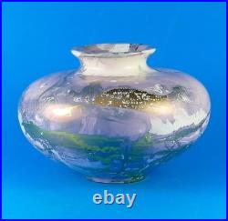 TONY LAVERICK Studio Pottery Vase with a Marbled and Gilt Pattern