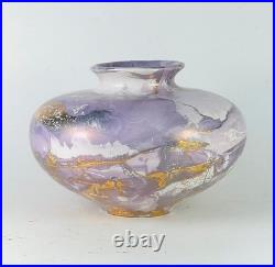 TONY LAVERICK Studio Pottery Vase with a Marbled and Gilt Pattern