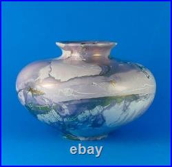 TONY LAVERICK Studio Pottery Vase with a Marbled and Gilt Pattern
