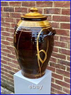 TRULY MASSIVE 70cm CLIVE BOWEN STUDIO POTTERY SLIPWARE EXHIBITION QUALITY JAR