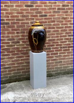 TRULY MASSIVE 70cm CLIVE BOWEN STUDIO POTTERY SLIPWARE EXHIBITION QUALITY JAR