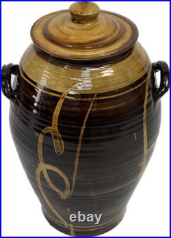 TRULY MASSIVE 70cm CLIVE BOWEN STUDIO POTTERY SLIPWARE EXHIBITION QUALITY JAR