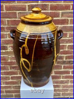 TRULY MASSIVE 70cm CLIVE BOWEN STUDIO POTTERY SLIPWARE EXHIBITION QUALITY JAR