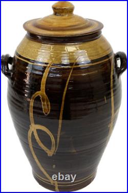 TRULY MASSIVE 70cm CLIVE BOWEN STUDIO POTTERY SLIPWARE EXHIBITION QUALITY JAR