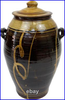 TRULY MASSIVE 70cm CLIVE BOWEN STUDIO POTTERY SLIPWARE EXHIBITION QUALITY JAR