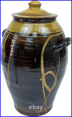 TRULY MASSIVE 70cm CLIVE BOWEN STUDIO POTTERY SLIPWARE EXHIBITION QUALITY JAR