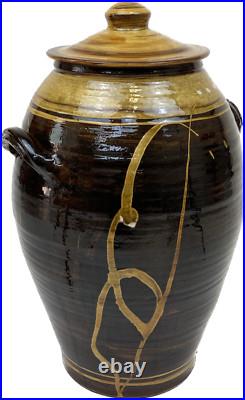 TRULY MASSIVE 70cm CLIVE BOWEN STUDIO POTTERY SLIPWARE EXHIBITION QUALITY JAR