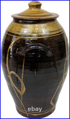 TRULY MASSIVE 70cm CLIVE BOWEN STUDIO POTTERY SLIPWARE EXHIBITION QUALITY JAR