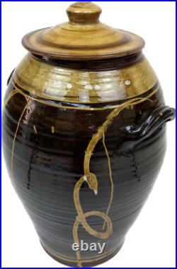 TRULY MASSIVE 70cm CLIVE BOWEN STUDIO POTTERY SLIPWARE EXHIBITION QUALITY JAR