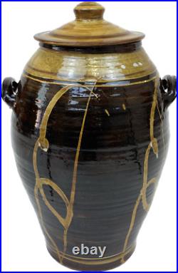 TRULY MASSIVE 70cm CLIVE BOWEN STUDIO POTTERY SLIPWARE EXHIBITION QUALITY JAR