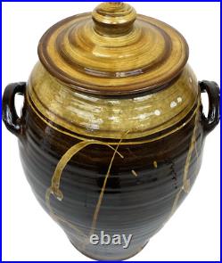 TRULY MASSIVE 70cm CLIVE BOWEN STUDIO POTTERY SLIPWARE EXHIBITION QUALITY JAR