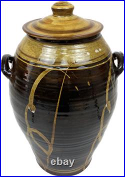 TRULY MASSIVE 70cm CLIVE BOWEN STUDIO POTTERY SLIPWARE EXHIBITION QUALITY JAR