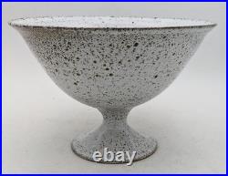 T. H' Signed Large Studio Potter Stoneware Footed Bowl 20th Century