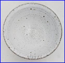 T. H' Signed Large Studio Potter Stoneware Footed Bowl 20th Century