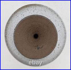 T. H' Signed Large Studio Potter Stoneware Footed Bowl 20th Century