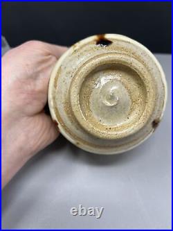 Takeshi Yasuda Studio Pottery Tea Bowl cream glaze with brown decoration #257