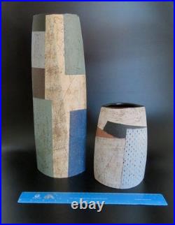 Tall Bernard Irwin Stoneware Vase. 39cm H. Made in England