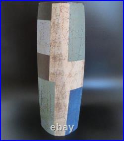 Tall Bernard Irwin Stoneware Vase. 39cm H. Made in England
