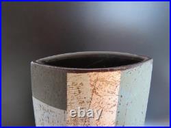 Tall Bernard Irwin Stoneware Vase. 39cm H. Made in England
