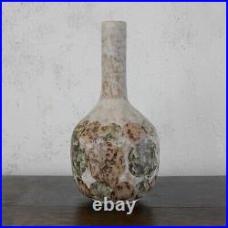 Tall Thick Mid Century Modern Vintage Studio Pottery Glazed Vase Signed 1965