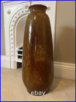 Tall Vintage Brown Glazed Floor Vase Studio Pottery 60cm