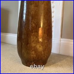 Tall Vintage Brown Glazed Floor Vase Studio Pottery 60cm