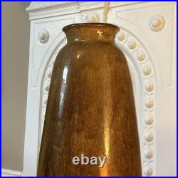 Tall Vintage Brown Glazed Floor Vase Studio Pottery 60cm