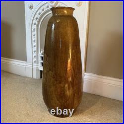 Tall Vintage Brown Glazed Floor Vase Studio Pottery 60cm