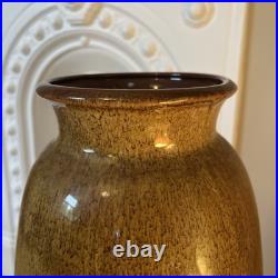 Tall Vintage Brown Glazed Floor Vase Studio Pottery 60cm
