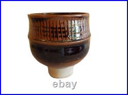 Tenmoku Studio Pottery Signed Vase Vintage Mid Century Modern Vase c1950s c20th