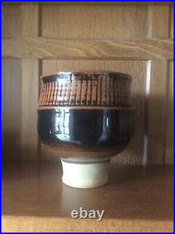 Tenmoku Studio Pottery Signed Vase Vintage Mid Century Modern Vase c1950s c20th