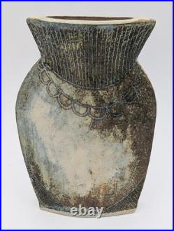 Terri Holman Studio Pottery Flat Form Vase 2002 Terri Holman Studio Pottery Flat Form Vase 2002