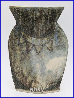 Terri Holman Studio Pottery Flat Form Vase 2002 Terri Holman Studio Pottery Flat Form Vase 2002