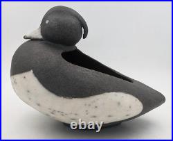 Tessa Oates Raku Fired Studio Pottery Tufted Duck Vessel / Planter 20th Century