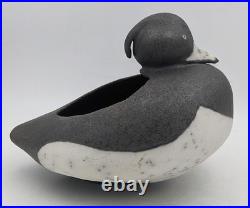 Tessa Oates Raku Fired Studio Pottery Tufted Duck Vessel / Planter 20th Century