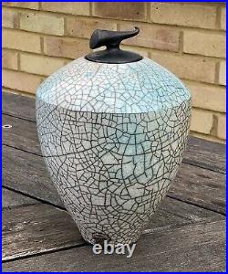 Tim Andrews (ex-leach) Large Raku Studio Art Pottery Jar Pot Vase Vessel, Signed