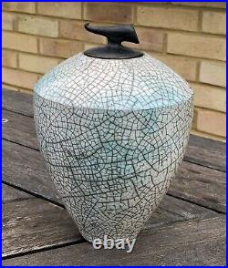 Tim Andrews (ex-leach) Large Raku Studio Art Pottery Jar Pot Vase Vessel, Signed