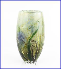 Timothy Harris For Isle Of Wight'english Bluebell' 2003 Glass Trial Vase Signed