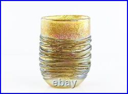 Timothy Harris For Isle Of Wight'nightsea' Gold Colourway Glass Open Vase Timothy Harris For Isle Of Wight'nightsea' Gold Colourway Glass Open Vase