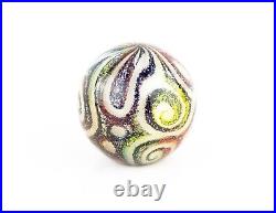 Timothy Harris Isle Of Wight Sgraffito Glass Jazz Nuvo Globe Paperweight Signed Timothy Harris Isle Of Wight Sgraffito Glass Jazz Nuvo Globe Paperweight Signed