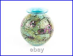 Timothy Harris Isle Of Wight'spring' Glass Collectors Club Globe Vase Signed Timothy Harris Isle Of Wight'spring' Glass Collectors Club Globe Vase Signed