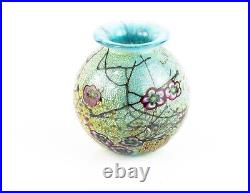 Timothy Harris Isle Of Wight'spring' Glass Collectors Club Globe Vase Signed Timothy Harris Isle Of Wight'spring' Glass Collectors Club Globe Vase Signed